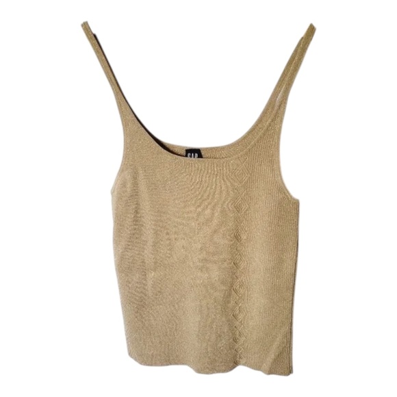 Y2K Vintage GAP Gold Shimmer Knit Sweater Top Size Small women's - Picture 3 of 15